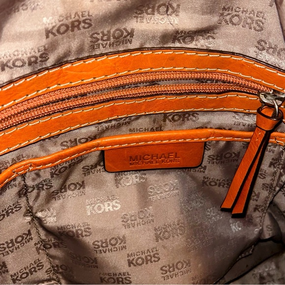 Michael Kors Orange Studded Shoulder Bag - Picture 8 of 11